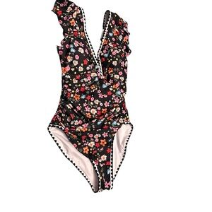 Floral Ruffle One Piece Swimsuit